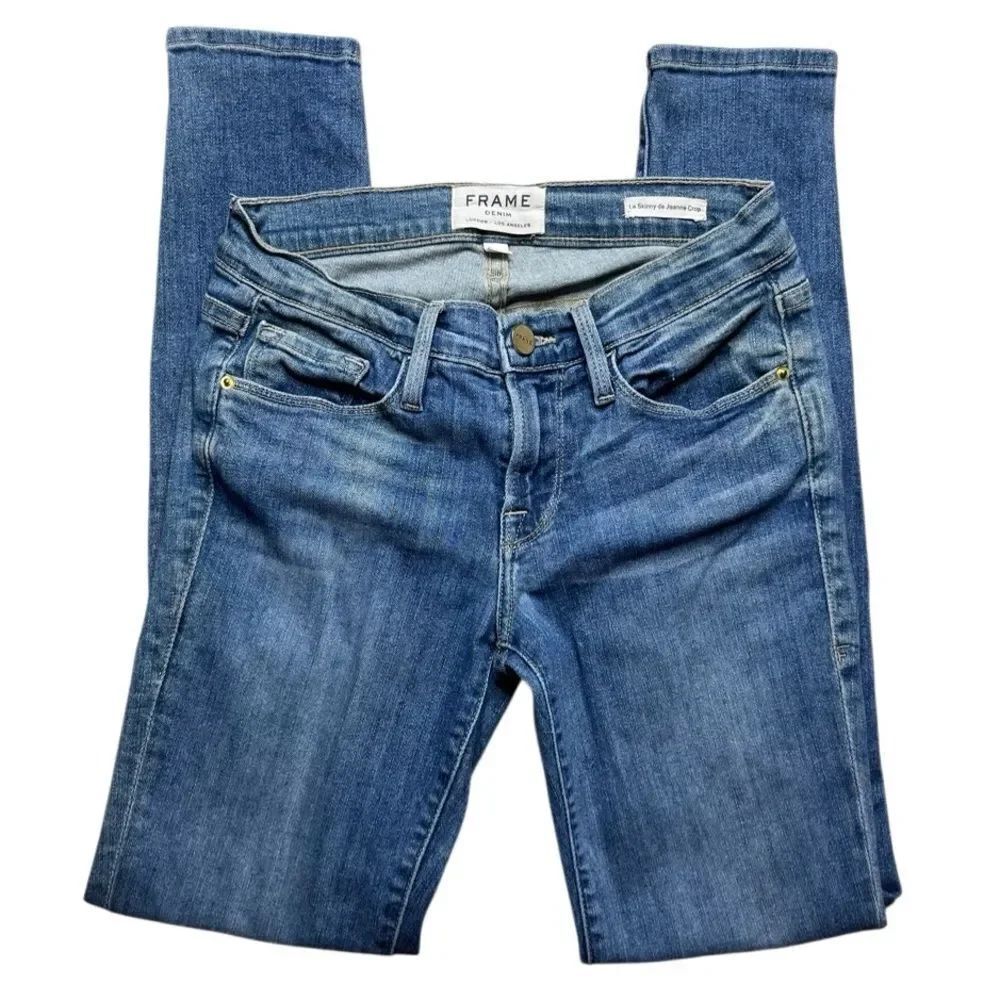 Frame Denim Le Skinny de Jeanne Crop Women's Classic Blue Jeans Size 24